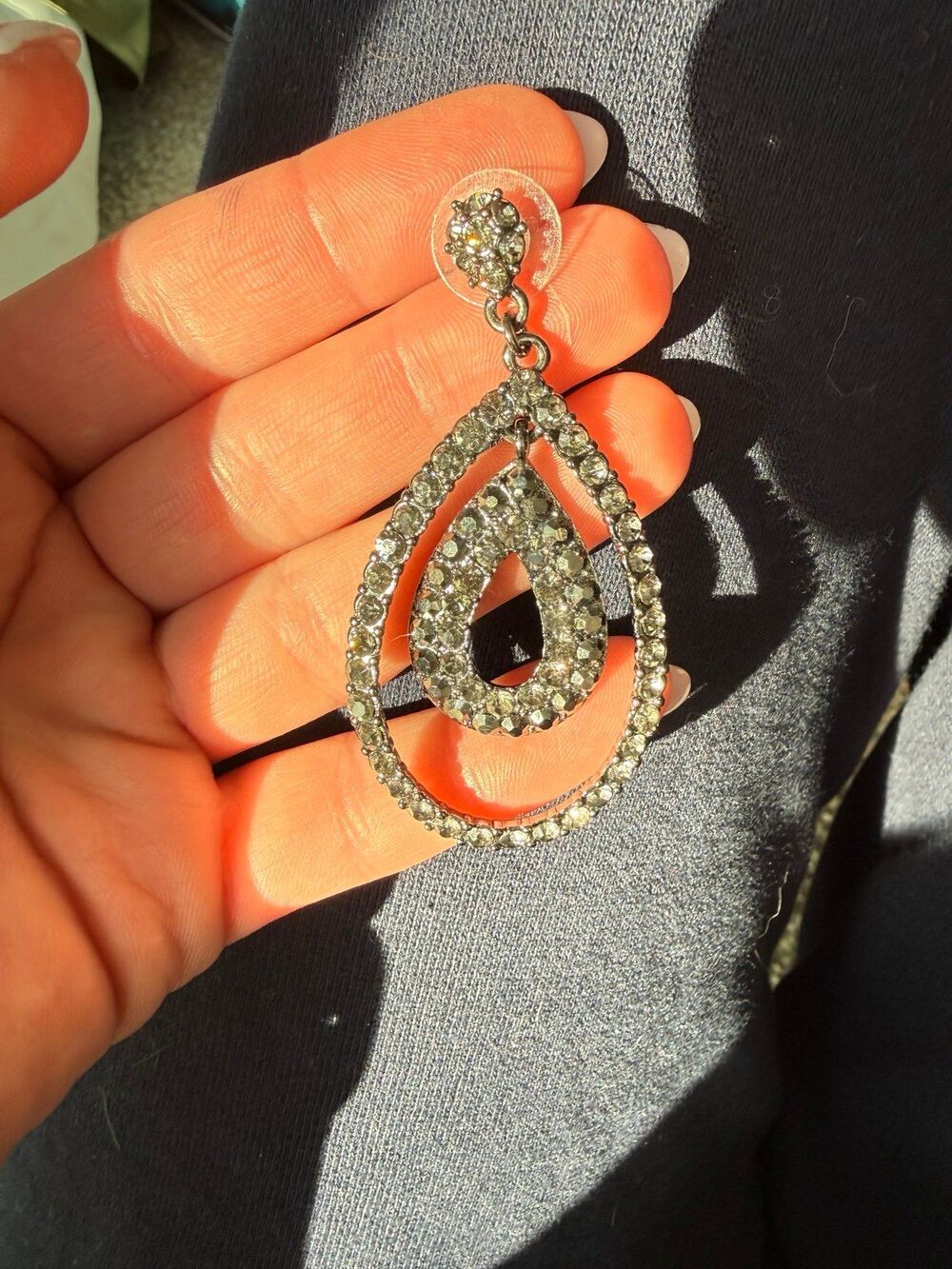 silver dangle earrings - Picture 3 of 7